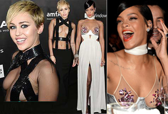 Miley Cirus dan Rihanna Nekat Umbar Aurat di Acara Amal